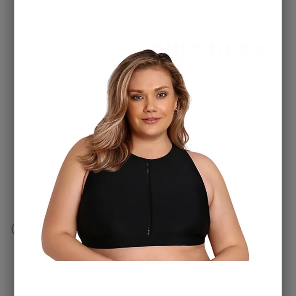 LYSA Plus-Sized Lace-Up Bikini Top - Frankie